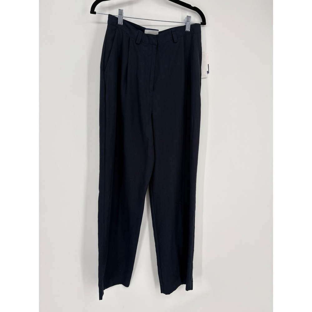 Liz Claiborne Pants Womens 10 Navy Blue Lizsport Pleated Tencel‎ High Rise
